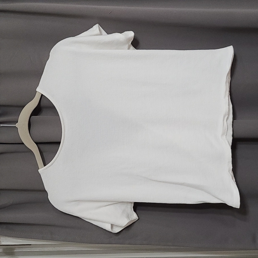 Alya Womens Top White Stretch Open Back W/Strap Sz XS EUC